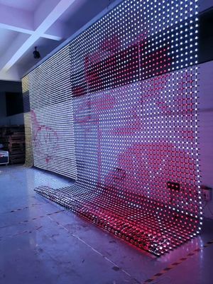  SPI RGB Led  Flexible Perment Point Light Mesh Screen Outdoor Video Adervertising Wall   