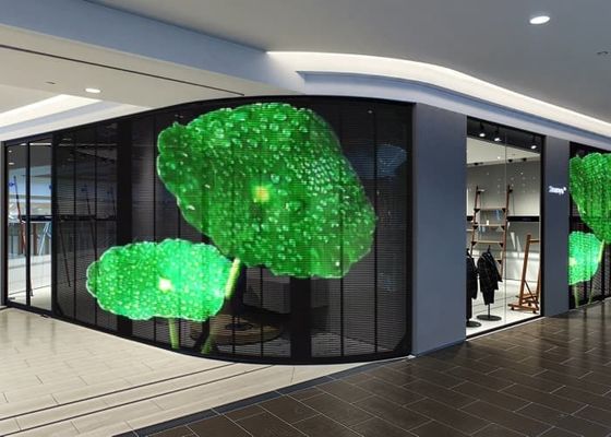 4000-4500cd Custom Indoor LED Transparent Display Screen P3.9 500*1000mm for Shopping Malls Full Color Grating Design