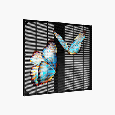 High Brightness See Through Full Color RGB P3.9 500*1000mm Mesh Grille Large Indoor Transparent Glass LED Display Panel Screen