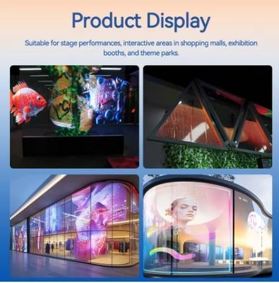 P6.25 Pixel Pitch Flexible LED Transparent Film Screen with 90% Transparency and IP67 Protection for Modern Shopping Centers