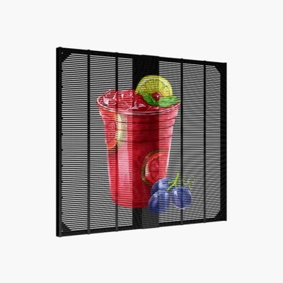 Full Color IP65 Transparent Grille Screens P2.6 Exhibition Hall Glass Outdoor Building Window Led Display Screen