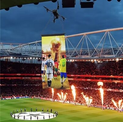 Custom Size Portable Drone Flying Led Display Screen Flexible Transparent Led Outdoor Display Magic Carpet Led Video Player