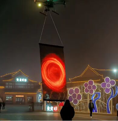 Drone-mounted Ultra-Light Mesh Flying P25 Advertisement Flying Led Screen Flying Mesh 5V for Drone Show Performances