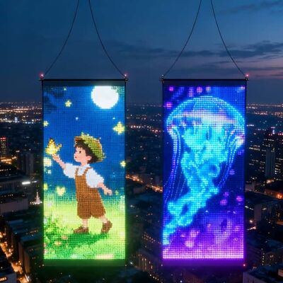 P50 Flexible LED Mesh Screen Drone Display Ultra Lightweight 0.8kg IP68 Outdoor Shows Led Flying Screen Concert Stage Commercial