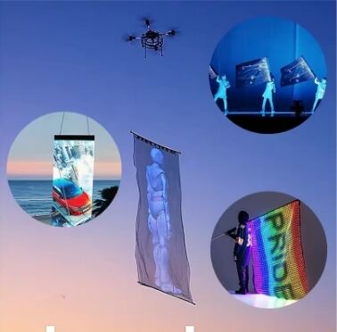 Drone Flying Led Screen Magic Carpet Flag Screen For Outdoor Stages Full-Color Ads