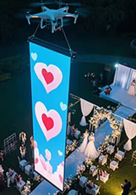 P15 Flexible  LED Mesh Screen IP68 Easy-Install Transparent Drone Screen for Mobile Event Rental Creative 3D Light Structures and Immersive Visual Projects