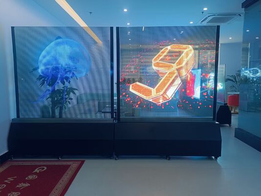 P6.25 Pixel Pitch Flexible LED Transparent Film Screen with 90% Transparency and IP67 Protection for Modern Shopping Centers
