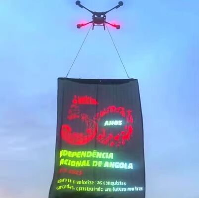 P30High Brightness LED Mesh Drone Screen Display Large High-Tech Lightweight Thin Flying Screen for Wall Installation Outdoor Advertising and Event Visuals