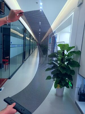 P2.5 Holographic LED Screen Programmable WiFi Control for Store Window Display Glass Curtain Wall Retail Mall Elevator Screens Advertising Ultra Transparent High Brightness Flexible LED Display