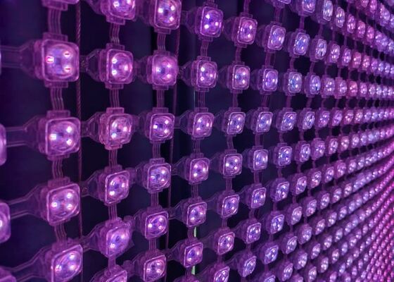 IP67 Waterproof 12V P125 RGB Flexible LED Mesh Screen Outdoor Mesh Curtain