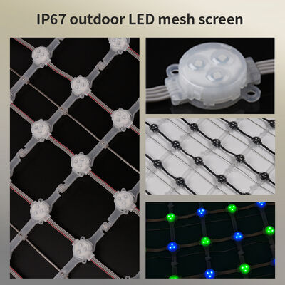 P50 300W IP67 Flexible  RGB SMD3535 DC12V Controller LED Mesh Screen Outdoor Indoor Advertising