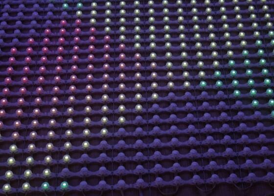 IP67 Waterproof Full Color P62.5 Outdoor LED Mesh Screen Flexible Mesh Curtain