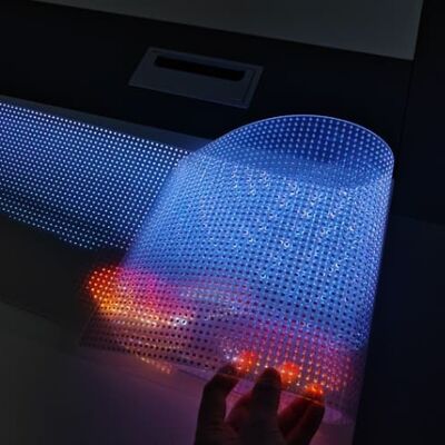 P10 Indoor Full Color  Adhesive Flexible LED Transparent Film Screen for retail windows exhibitions