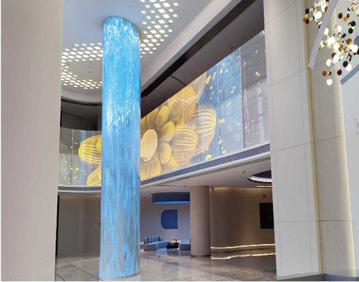 Flexible 10mm Holographic LED Screen Transparent Clear Display With One Year Warranty For Mall Shop Window Product Advertising