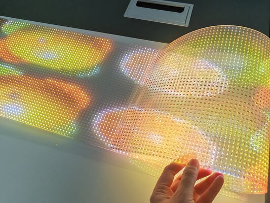 5mm Soft LED Transparent Film Screen Inside Glass Installation Clear Visual Display 1 Year Warranty For Shopping Mall Shop Window Product Promotion