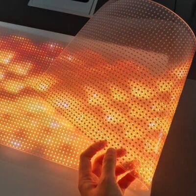 P20 Indoor LED Transparent Film Screen Full Color Transparency Flexible Adhesive Display Panel for Retail Window Displays