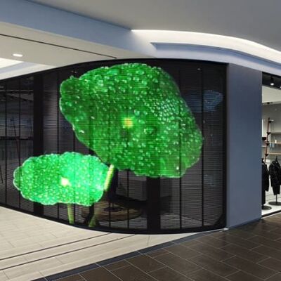 Indoor P3.9 LED Grille Screen High Clarity Video Wall Panel Digital Signage for Stage and Glass Window Display