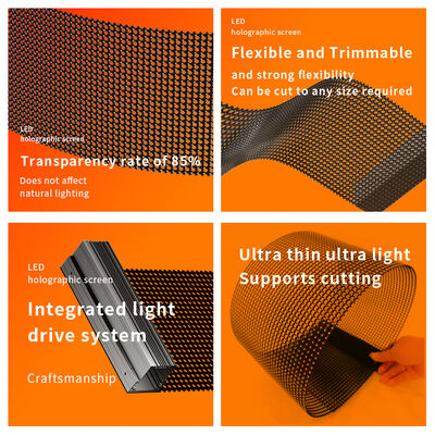 High Brightness 3000cd P20 Transparent LED Screen with 160° Viewing Angle and Cloud-Based CMS for Indoor Advertising