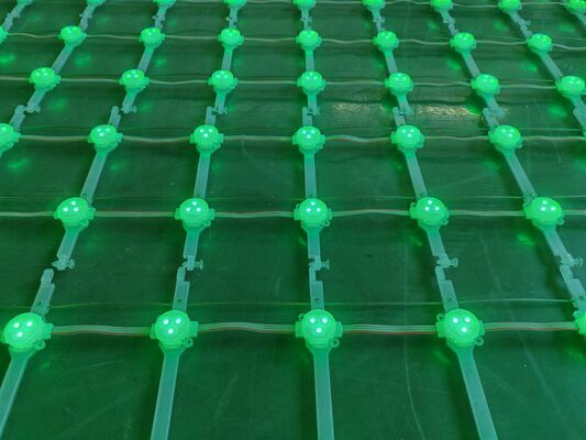 12V LED Mesh Screen with Programmable RGB LED Point Lights Flexible Outdoor Digital Mesh Display for Landmark Buildings Events Stage and Commercial Advertising