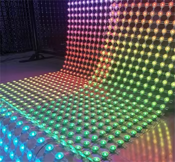 P50 SMD3535 Full Color Flexible LED Mesh Curtain IP67 Waterproof Lightweight Outdoor Advertising Display