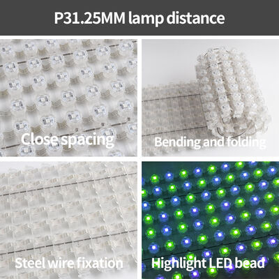 DMX512/SPI Programmable LED Mesh Screen with 3840Hz Refresh Rate and IP67 Waterproof for Stage Concerts